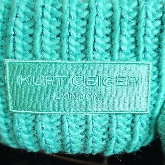 Kurt Geiger Green Cable Knit Hat and Gloves Set NWT main image 5
